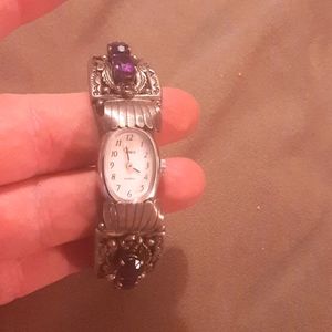 MCM sterling amythest watch band, signed